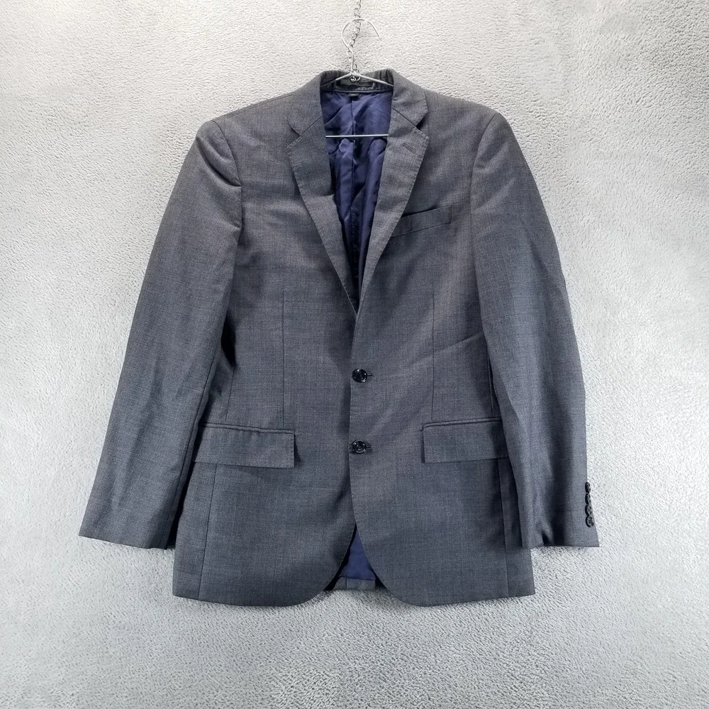 J Crew Suit Jacket Mens 36R Gray‎ Wool Ludlow Slim Fit 2 Button Office Career